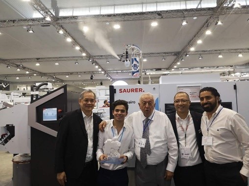 Autoairo, the new game changer in air spinning, is the biggest attraction at the Saurer booth - Zagis is Saurer's first customer for this innovation 