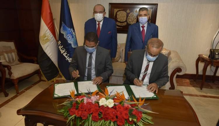 قناة السويس توقع بروتوكول تعاون مع&nbsp; المصرية الصينية لاستثمار أرض الهيئة بالعين السخنة