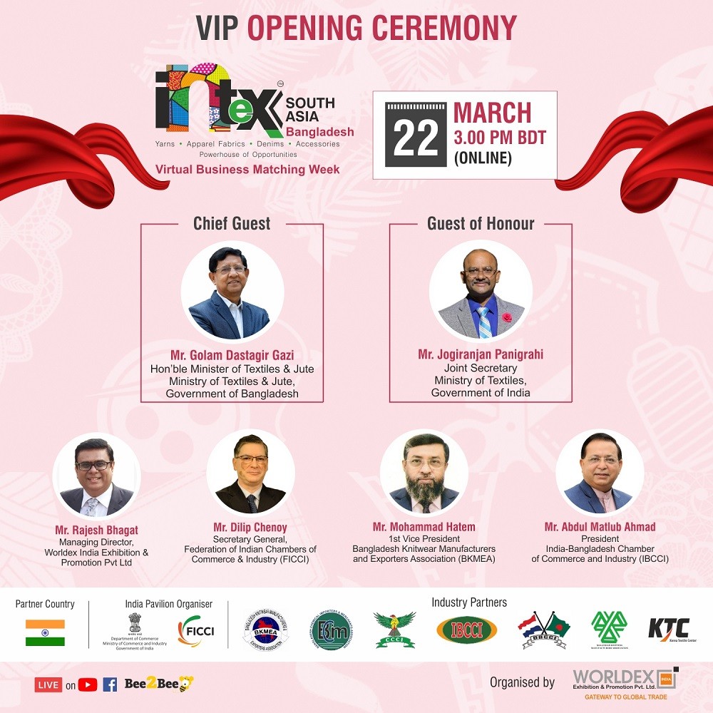 Intex South Asia – The Most Successful International Textile Sourcing Show of South Asia -  Now in Virtual Format for Bangladesh’s textiles & apparel industry