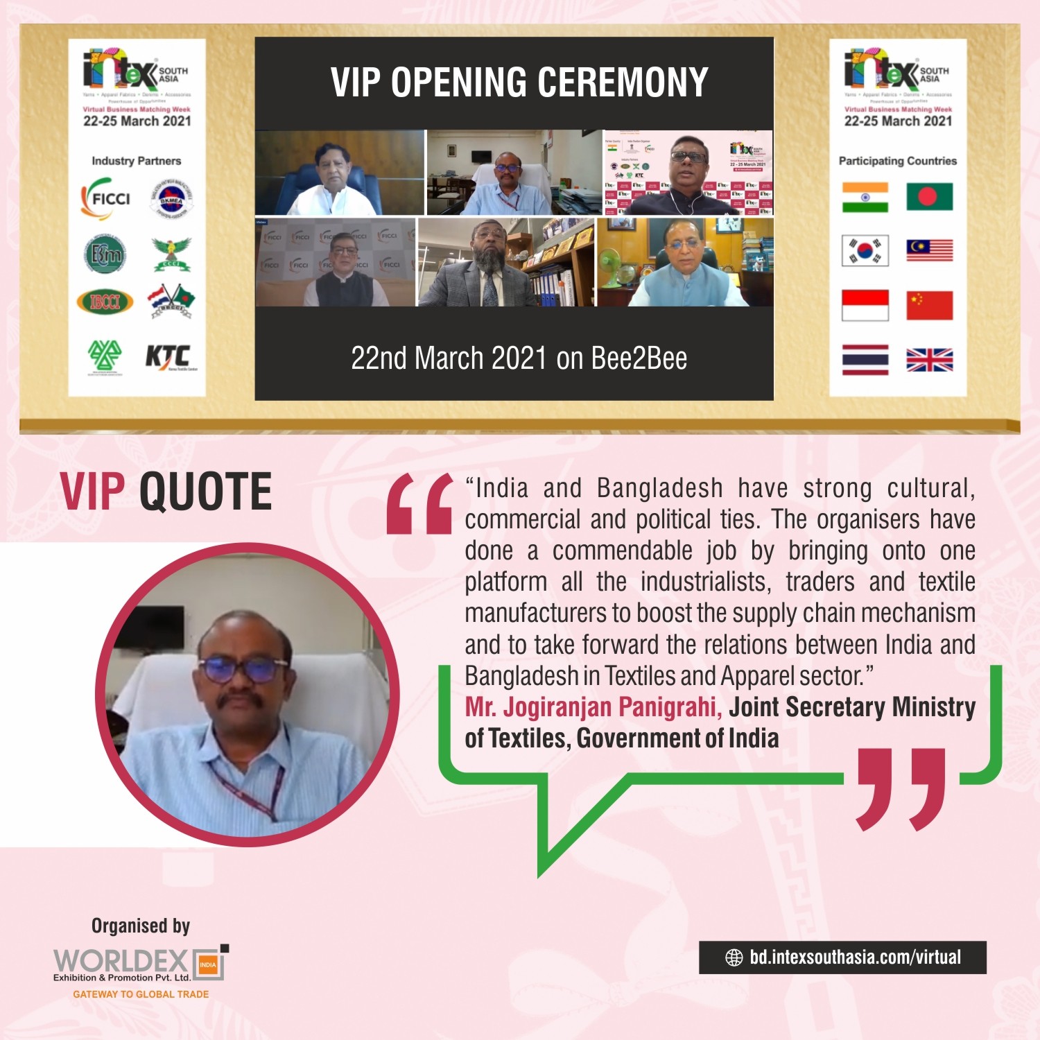 Intex South Asia - Bangladesh Edition 4 Day Virtual Expo - Successfully Connects Bangladeshi’s Textile Buyers