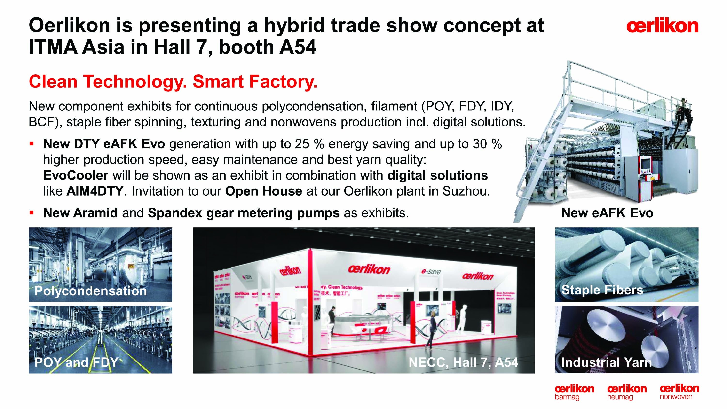 Oerlikon at ITMA ASIA + CITME 2020 - Clean Technology. Smart Factory