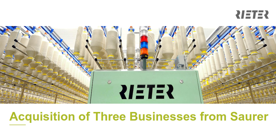 Rieter Acquires Three Businesses from Saurer