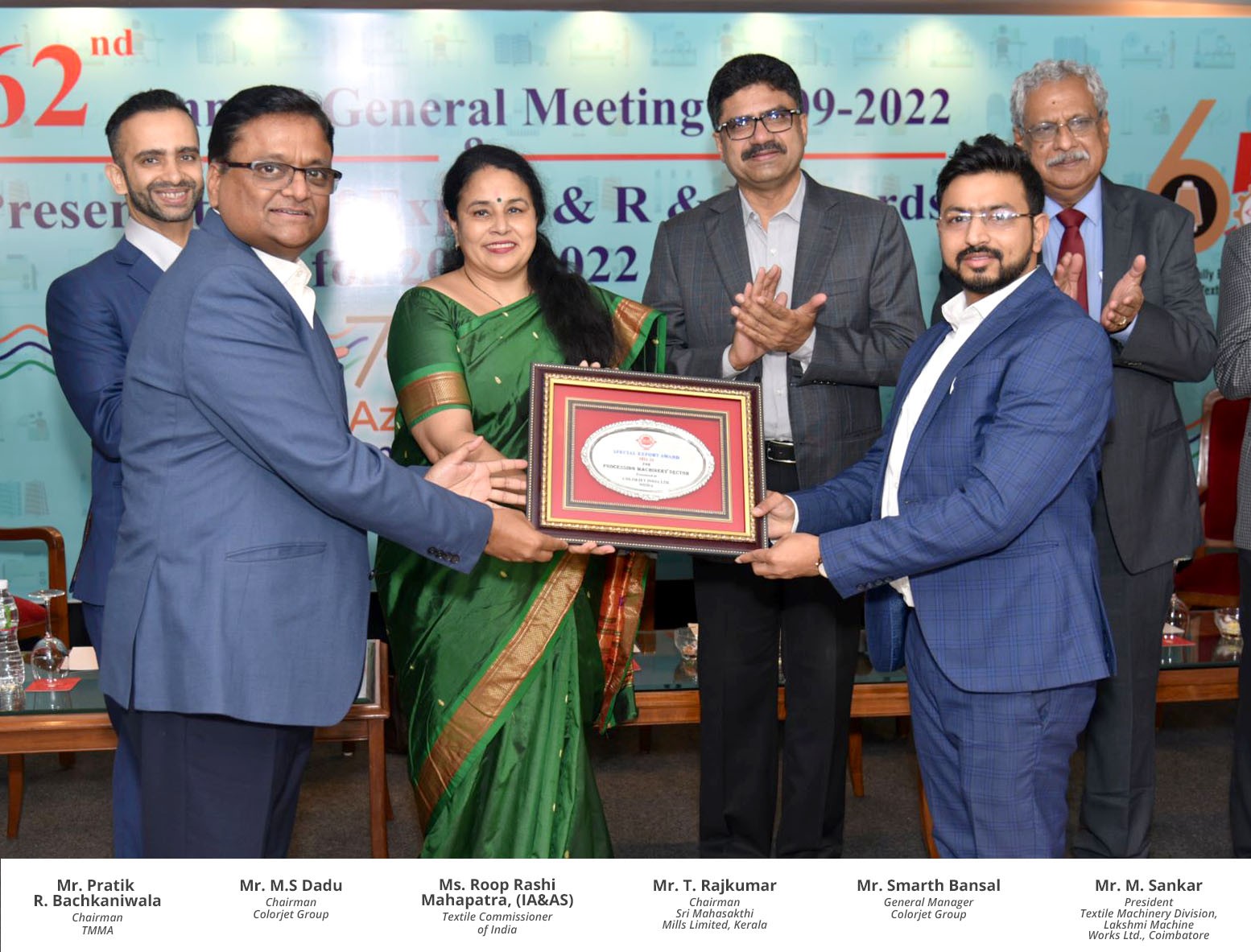 COLORJET TEXTILES BAGGED SPECIAL EXPORT AWARD FOR 2021-22